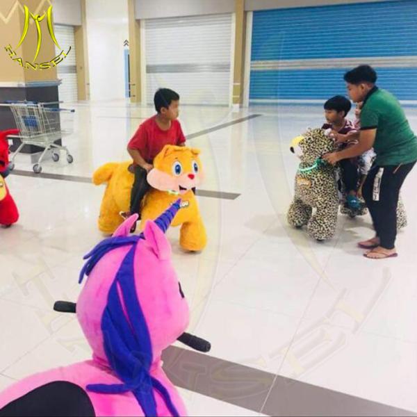 Hansel hot sale plush walking animal toy rides electric go karts toy horse on wheels
