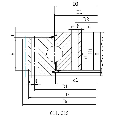 Seule ligne quatre points de Contact balle, anneau roulements à engrenages externes de rotation pour la charge axiale