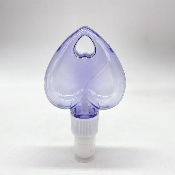 Botella de pulverización de plástico en forma de corazón / hoja PET con collar de llavero colgante Material PET