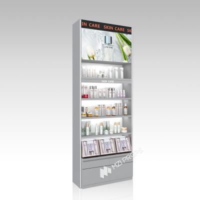 YHeS-P6 Adjustable Shelves Skincare Display Cabinet with 60mm Soft Film Light Box