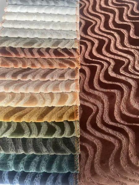 100%PL Jacquard Velvet Sofa Fabric 460gsm 142CM Width