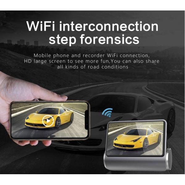 Сенсорный экран Auto Blackbox DVR Dash Cam 24-часовая запись с двойным зеркалом заднего вида объектива