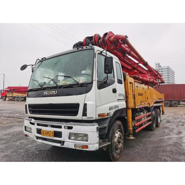 USED SANY 49m Concrete Pump Truck 2012 Boom Pump With ISUZU Chassis
