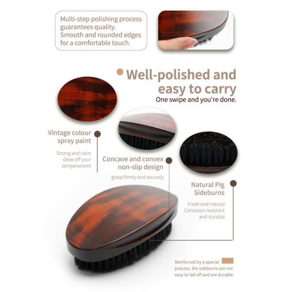 El mango de madera 100% de jabalí cepillo de barba el complemento perfecto para su rutina de aseo