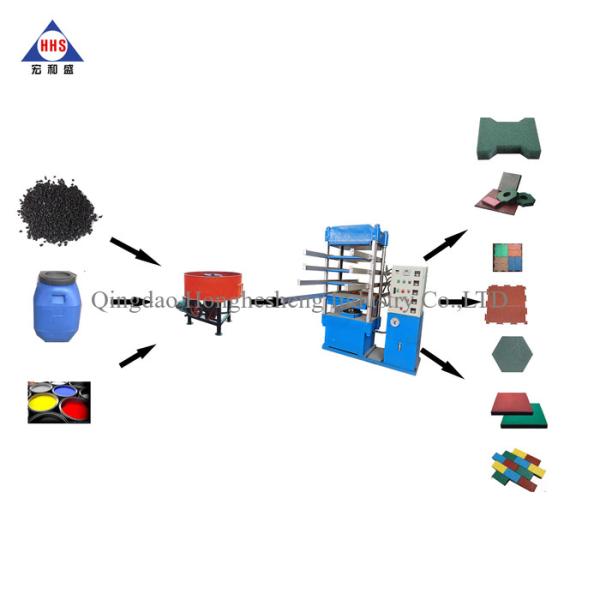 Column Hydraulic Rubber Vulcanizing Machine 50 Ton 550*550mm Rubber Tile Plate Press