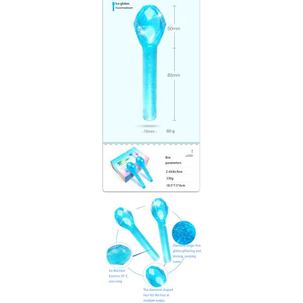 Cold Face Globes Ice Balls Facial Massager for Puffy Eyes and Dark Circles Diamond Shape Logo Customized Logo Availabled