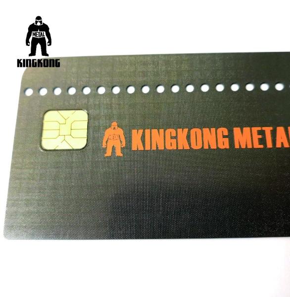 CR80  Grid Finished Metal Membership Card , Square Brushed Metal Business Cards