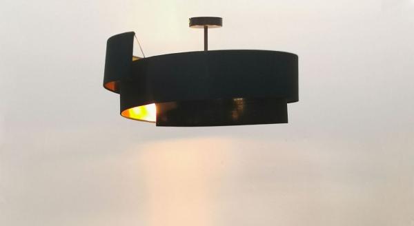 TC Fabric PVC Swirl Lampshade Silver Drum Strip 45*16.5cm