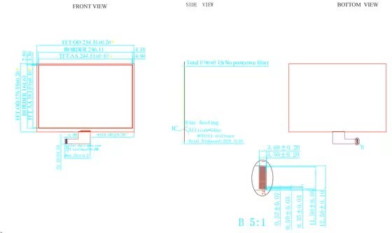 11.6 Inch E Paper Display 640x960 3 Color E Ink Display Black / White / Red