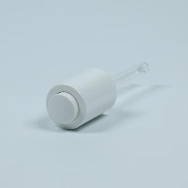 Custom Color 18mm 24mm Glass Pipette Press Down Type Plastic Dropper with Round Shape and Pump Material plastic pp and glass