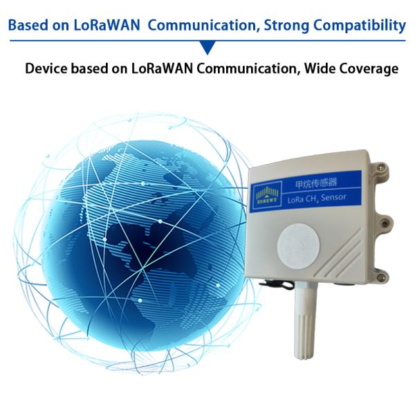 Industrial LoRa CH4 Temperature & Humidity Sensor Long Distance Wireless Gas Monitoring Detector