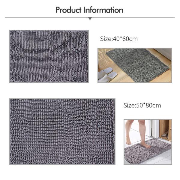 Не форма циновки ванны синеля выскальзывания Washable прямоугольная