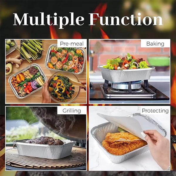 No 6A Recyclable Aluminum Foil Mini Loaf Pan 670ml Disposable Foil Tray Aluminum Foil Food Container with Plastic Lid