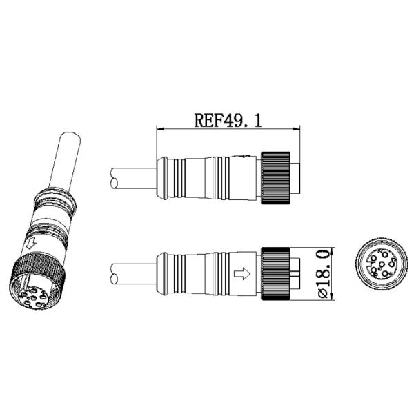 4 Pin Waterproof Male Female Connectors Electrical Metal Locking Ring