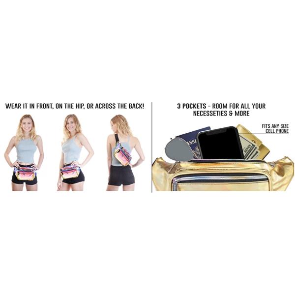 PU Rave Bum Bag Waist Pack For Women Men Kids Small Medium Large