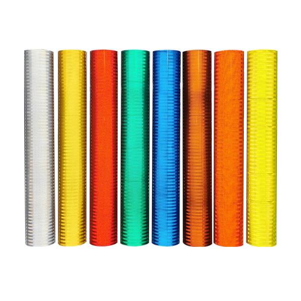 Rollo de lámina reflectante prismática imprimible UV con flecha amarilla fluorescente