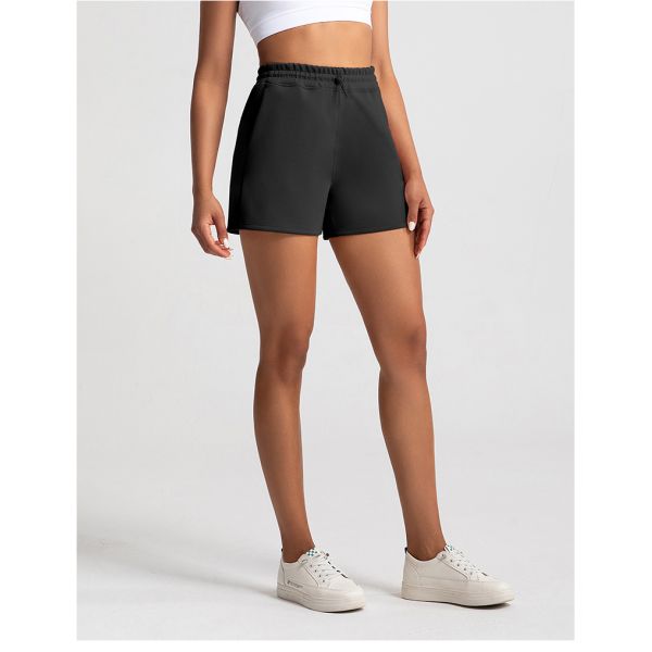Creamy Soft Cotton Blend Women Sweat Shorts with Elastic Waist Side Pockets