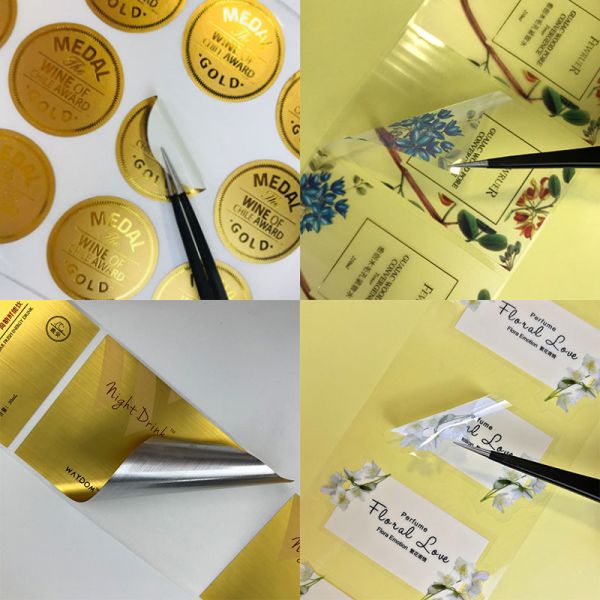PVC Hot Stamping Self Adhesive Wine Labels Custom Logo Embossing Sticker