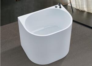 800mm White Mini Bathtub With Slim Edge For Narrow Bathroom
