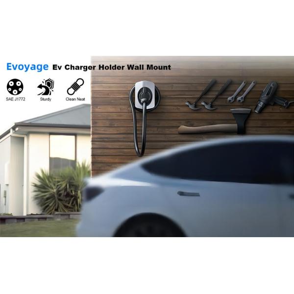 Дверь для зарядки электромобилей для SAE J1772 Зарядка Тяжелый материал Электрический автомобиль Стенная установка Коннектор зарядного кабеля Организатор