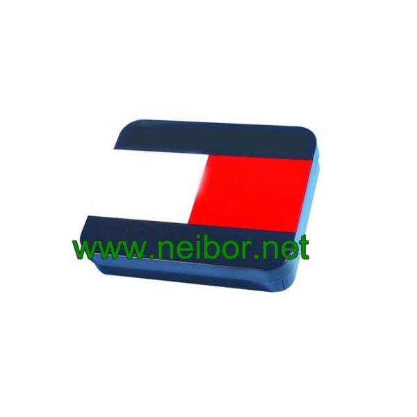 rectangular shape wallet tin box with flocked tray inside