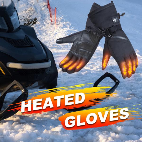 доказательство снега зимы перчаток батареи 7.4V перезаряжаемые нагретое черное