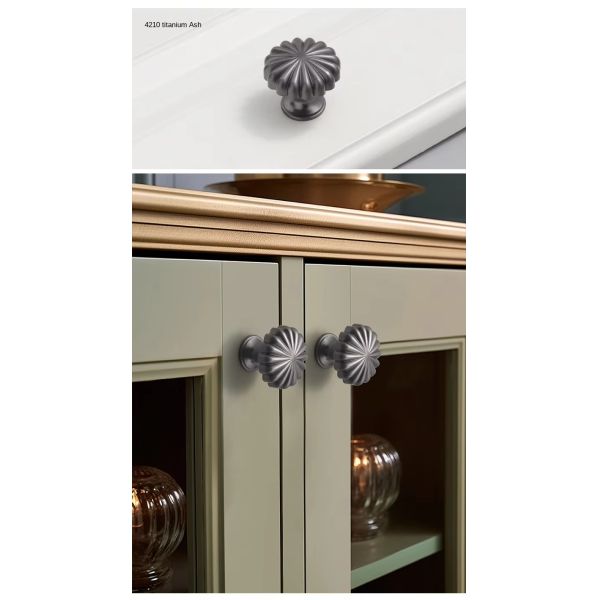 Single Hole Zinc Alloy Cabinet Knob Pumpkin Handle Small Single Grain Single Button Design for Dresser Wardrobe Use Direct