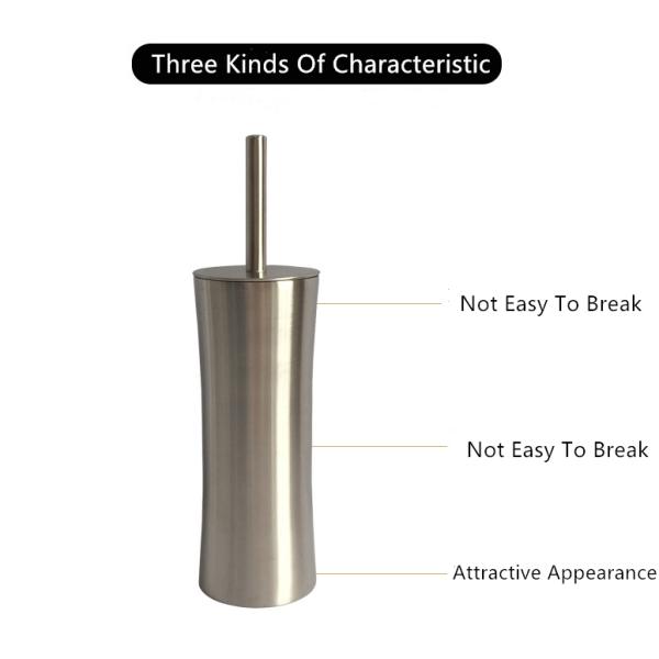 304 Stainless Steel Strong Cleaning Soft Brushing Toilet Brush Free Standing Toilet Brush Gold