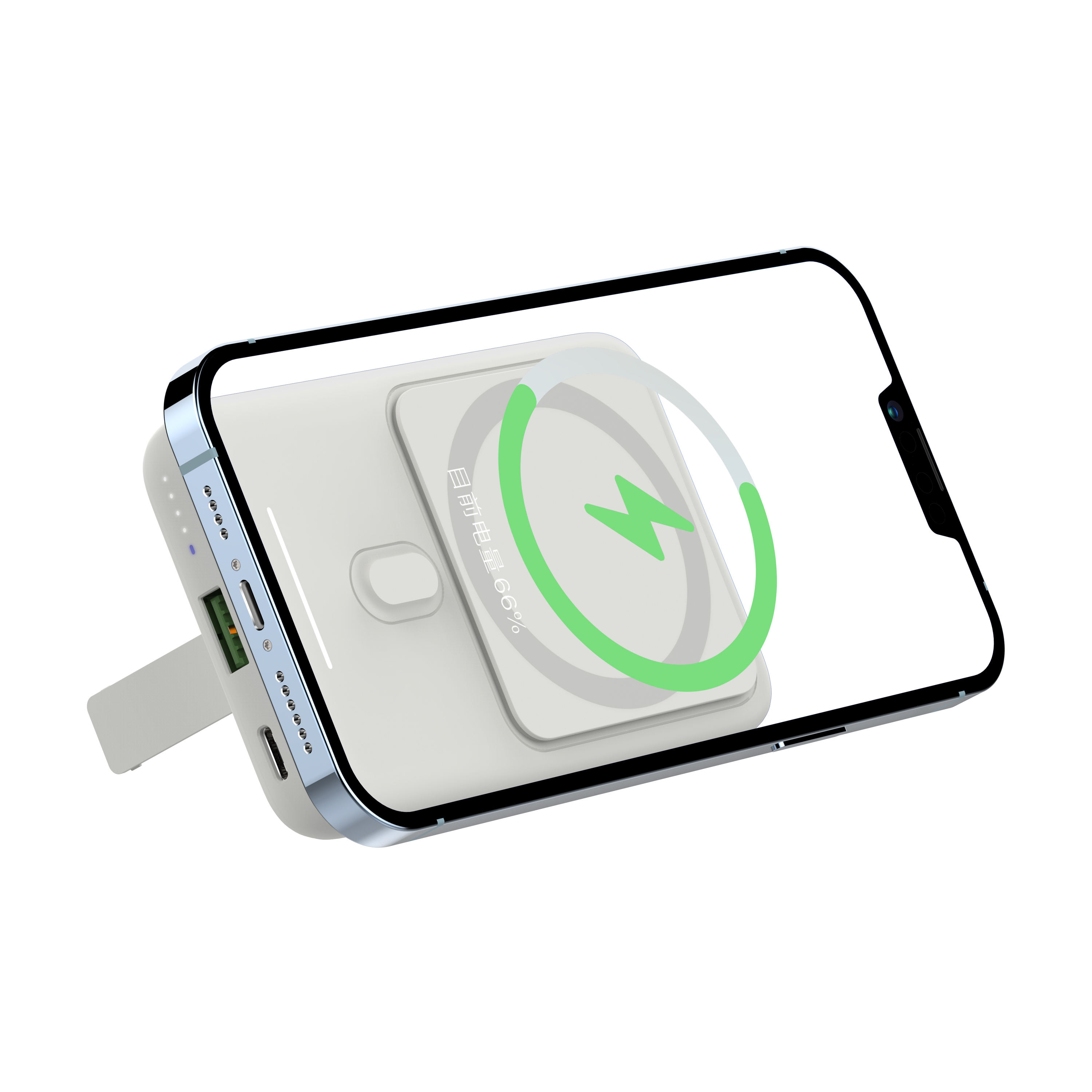Besiter 10000mAh Mini Power Bank 22.5W High Capacity LI-Polymer Battery Wireless Charging Type-C Input Interface OEM Logo Holder