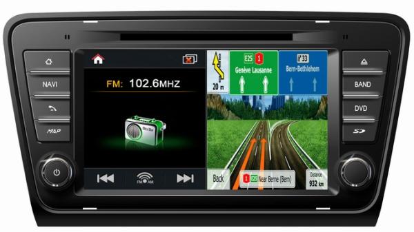Ouchuangbo stereo satnavi car kit S100 Skoda Octavia 2013-2015 with USB 1080P Czech map