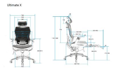 Braço do plutônio da cadeira de Mesh Computer Adjustable Rolling Desk do poliéster
