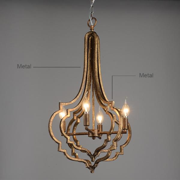 Antique bronze chandelier 4 lamp holders indoor home lighting (WH-CI-44)