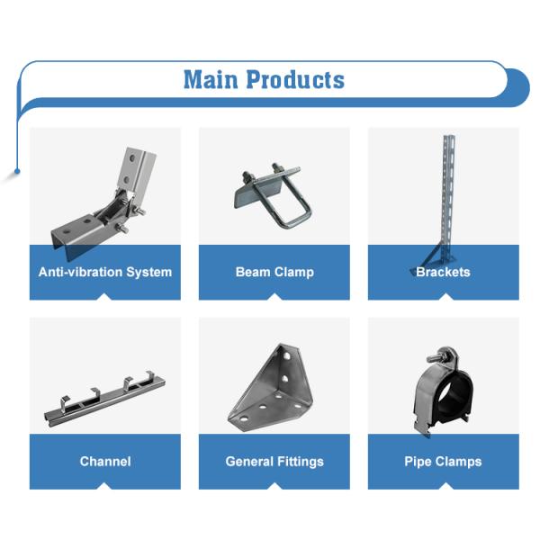 Противовибрационные зажимы для труб Обработка поверхности Цинковая облицовка 102x102x6 мм