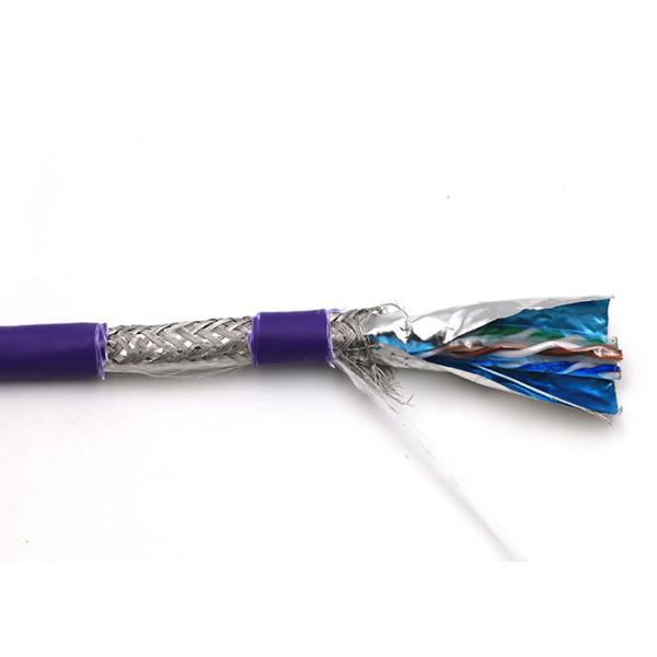 0.58Mm BC CCU DC 100% copper Lan Cat6 SFTP Cable purple LSZH 100 foot cat 6 cable