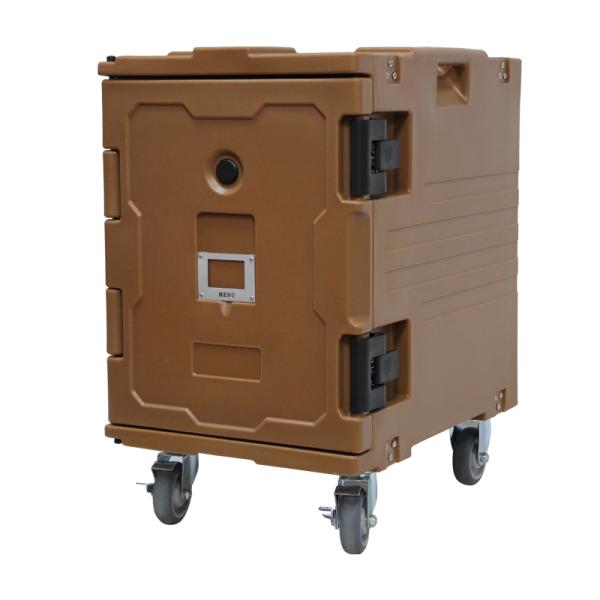 Transporteur alimentaire empilable écologique pour camping, transporteur de plats chauds isolés avec roues