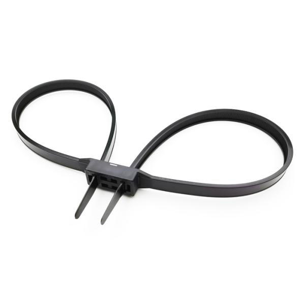 Self Locking Black Nylon Cable Ties 700mm Length For Security Handcuffs