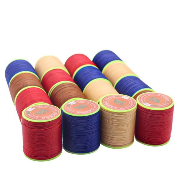 0.65mm Round Wax Hand-sewn Waxed High Strength Cored Sewing Thread For Leather Sewing Polyester