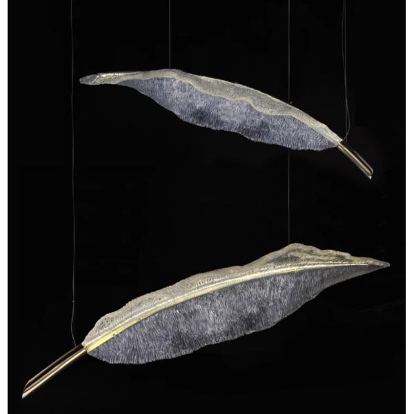 French modern minimalist luxury living room ceiling lamp high-end feather art high-end restaurant chandelier
