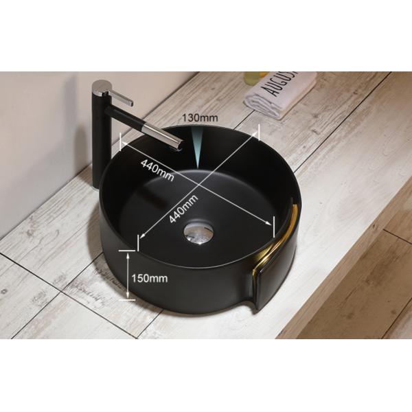 Oval Ceramic 9L Sanitary Ware Basin Matte Black Bathroom Bowl Sinks