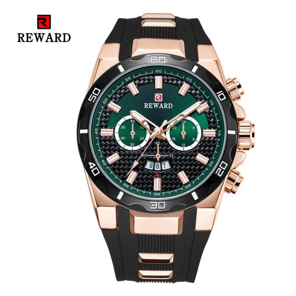 Silicone Band Mens Stainless Steel Watches Fake Chronograph With Big Face
