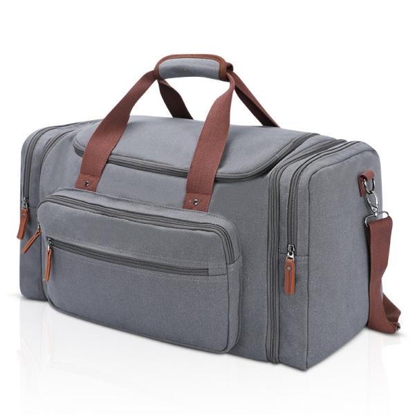 Sac de sport gris valise grande capacité avec compartiment à chaussures