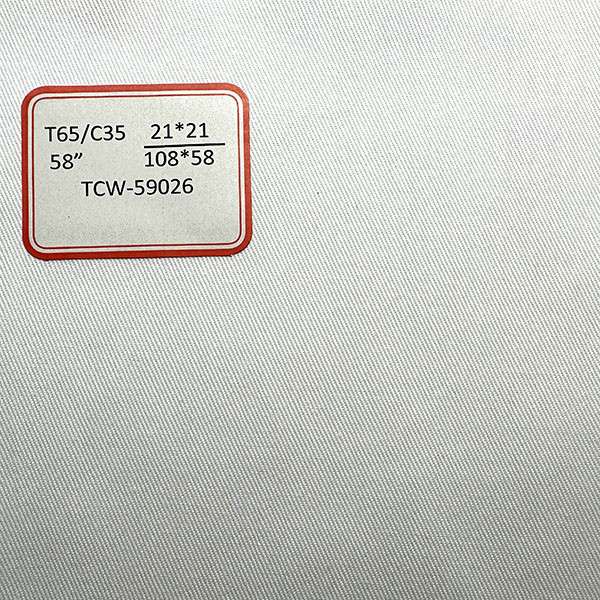 21S 150CM Polyester Cotton Bleached Medical Clothing Fabric