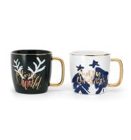 Taças de sublimação personalizadas Campamento de café Taça cerâmica de Natal ao ar livre com logotipo DW-01A04