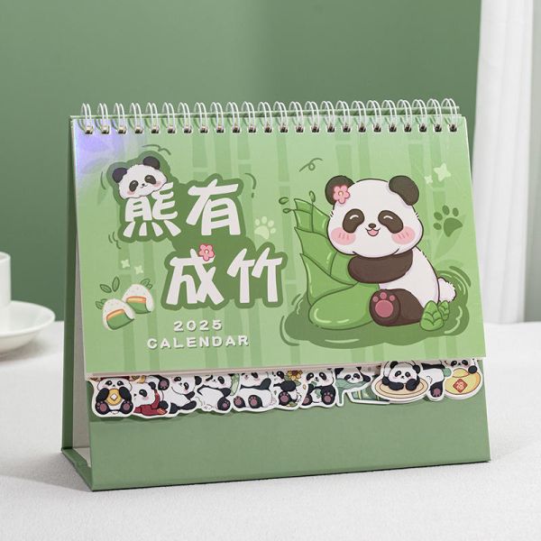 2025 High Quality Custom Designed Advent Calendar Empty Desktop Spiral Desk Calendar Kraft Paper Cardboard Offset Promotions