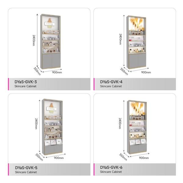 Skincare Store Display Furniture Cosmetic Shop Cabinet with LED Lightbox for Perfume Shop Fitting and Beauty Shop Display Fixtures