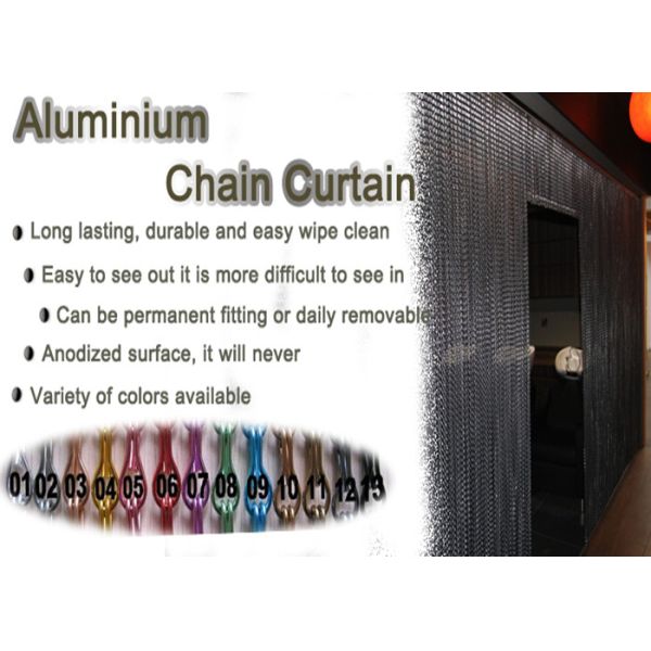 Исключительная декоративная алюминиевая анодируя цепная дверь летает экран 24 кс 12 кс 8мм