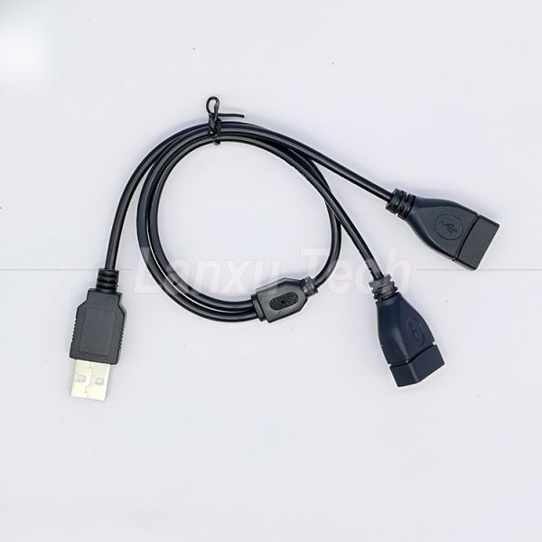 USB 2.0 A Male to 2 Dual USB Female Jack Y Splitter Hub Power Cord Extension Adapter Cable