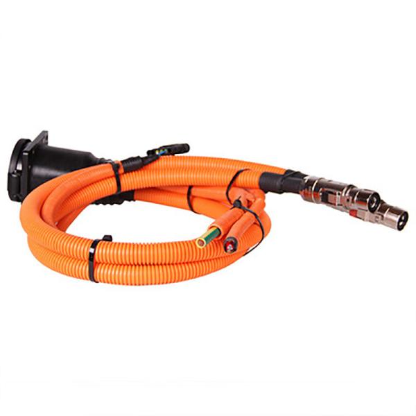 Orange 2000mm Electric Vehicle Cable DC Charging Socket Wiring Harness
