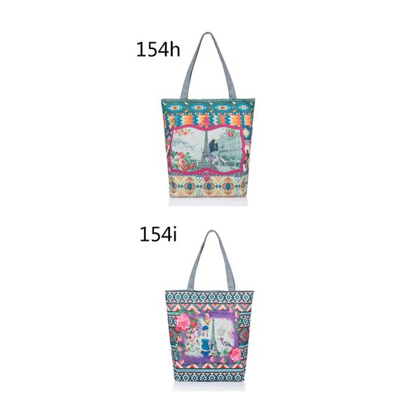 Female beauty Tower landscape canvas bag Europe Ms. printing