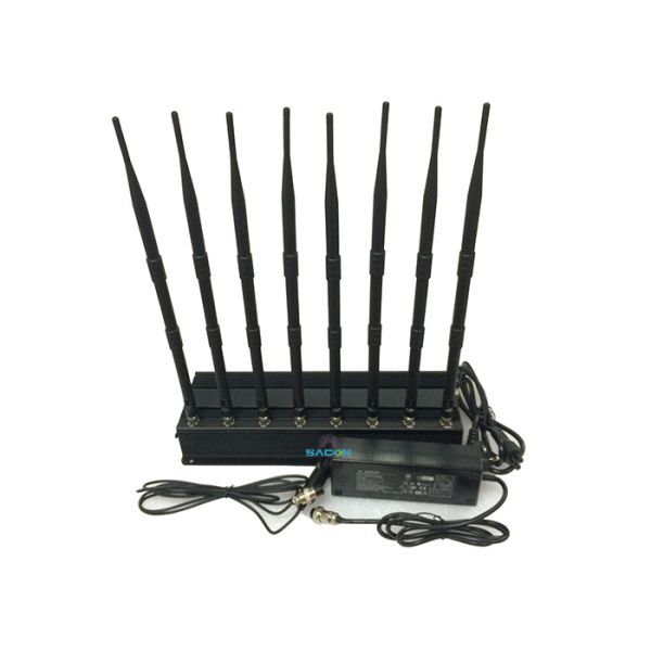 20W High Power Cell Phone Signal Jammer with 8 Antennas for 50m Jamming Range